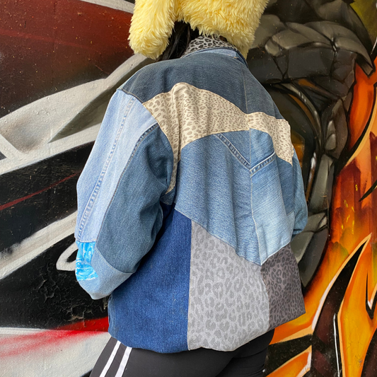 Reworked Denim Patchwork Jacket Carhartt-Style 4