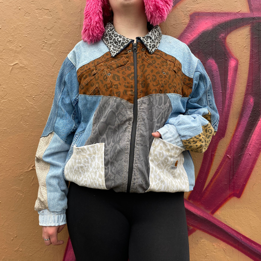 Reworked Denim Patchwork Jacket Carhartt-Style 2