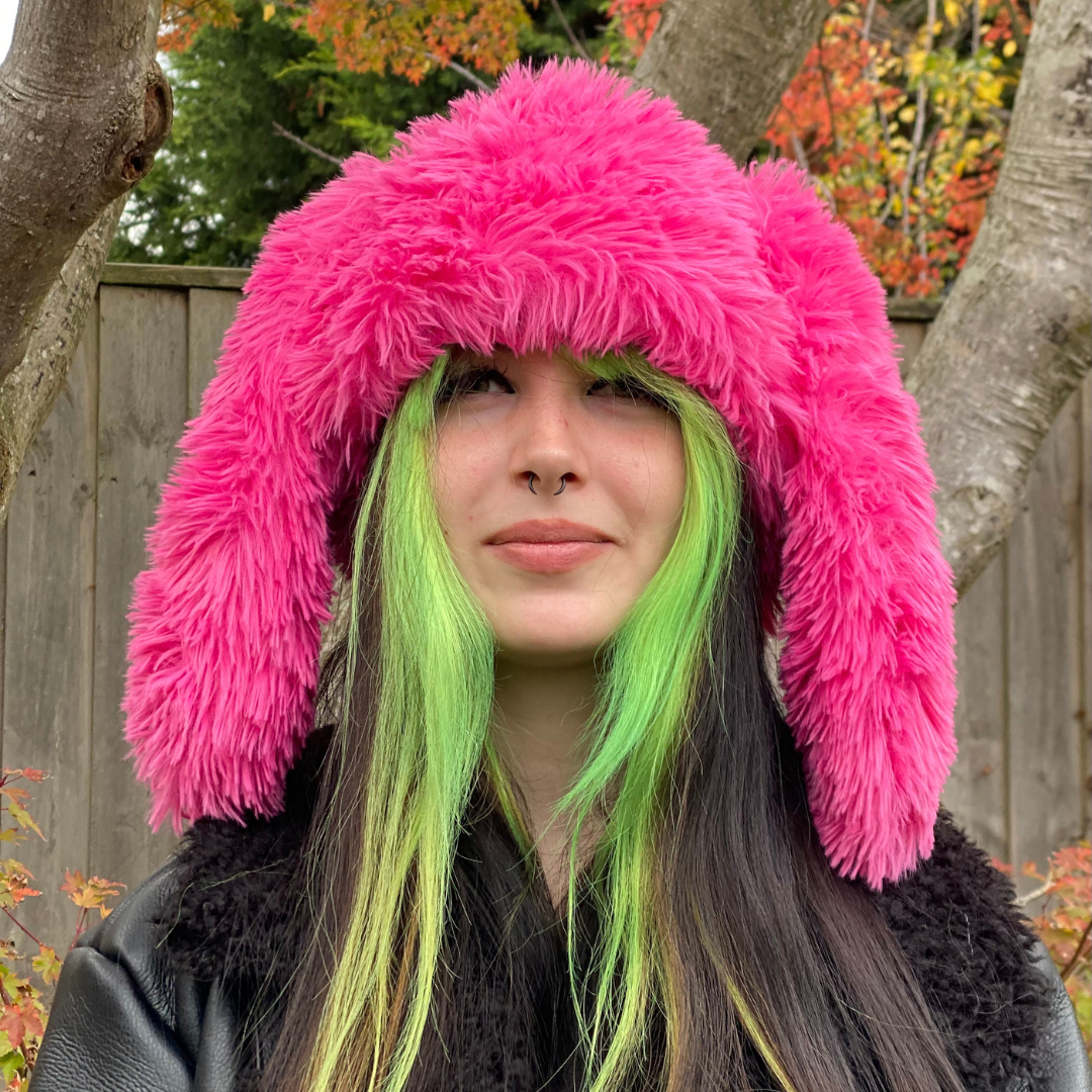 Warm Fluffy Floppy Rabbit Hat