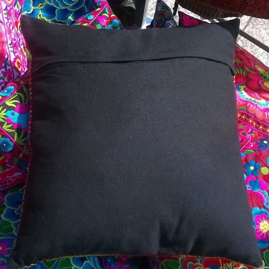 Green Embroidered Thai Cushion Cover