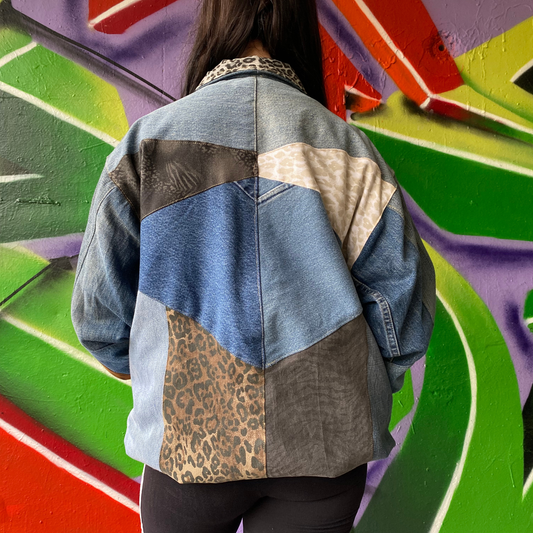 Reworked Denim Patchwork Jacket Carhartt-Style 6