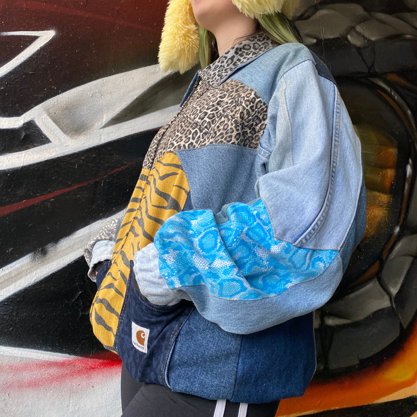 Reworked Denim Patchwork Jacket Carhartt-Style 4