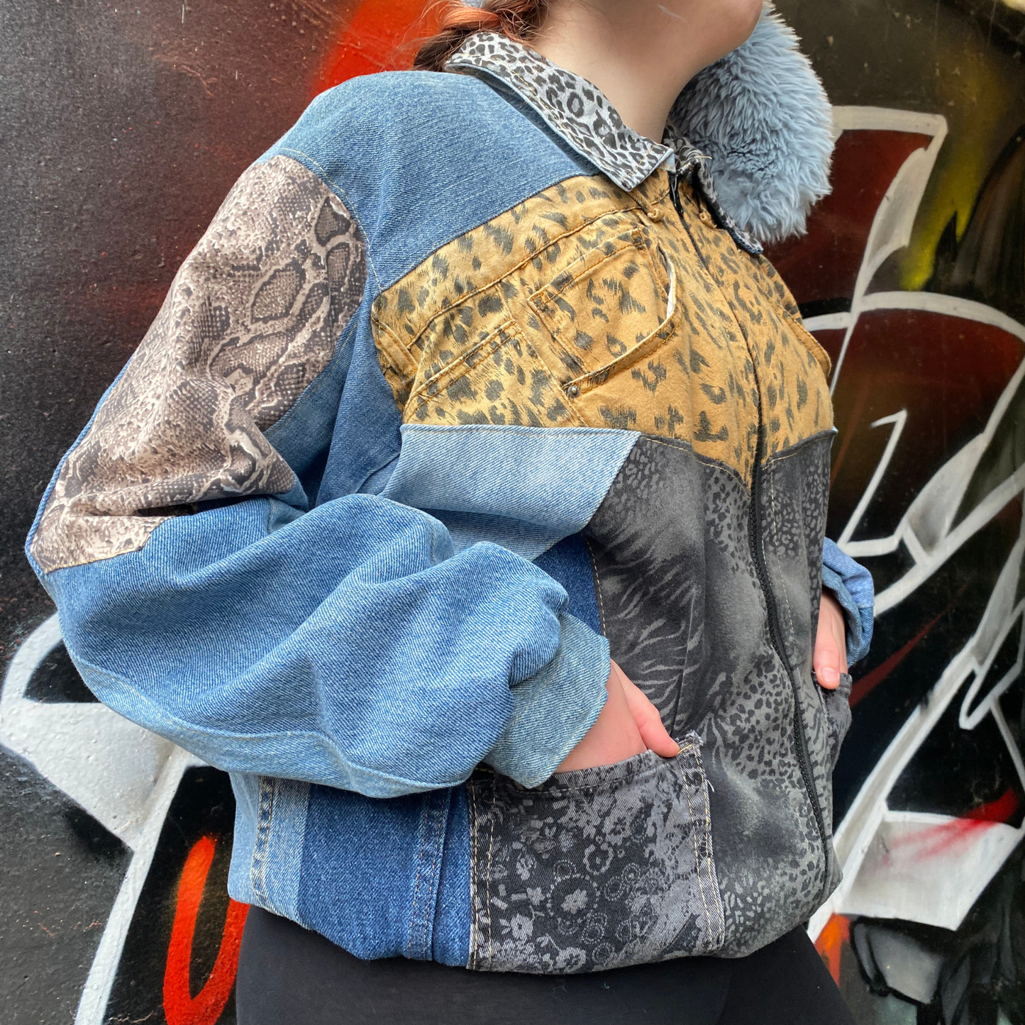 Reworked Denim Patchwork Jacket Carhartt-Style 3