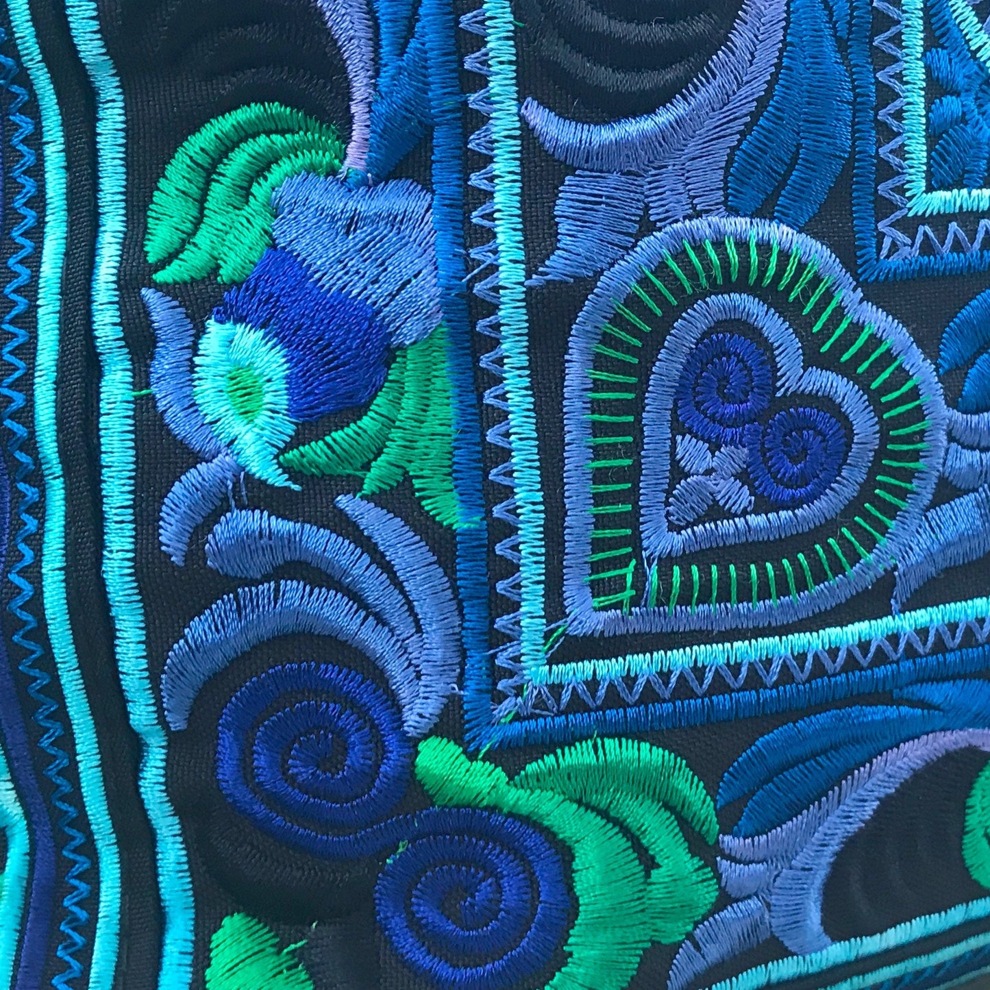 Turquoise Embroidered Thai Cushion Cover