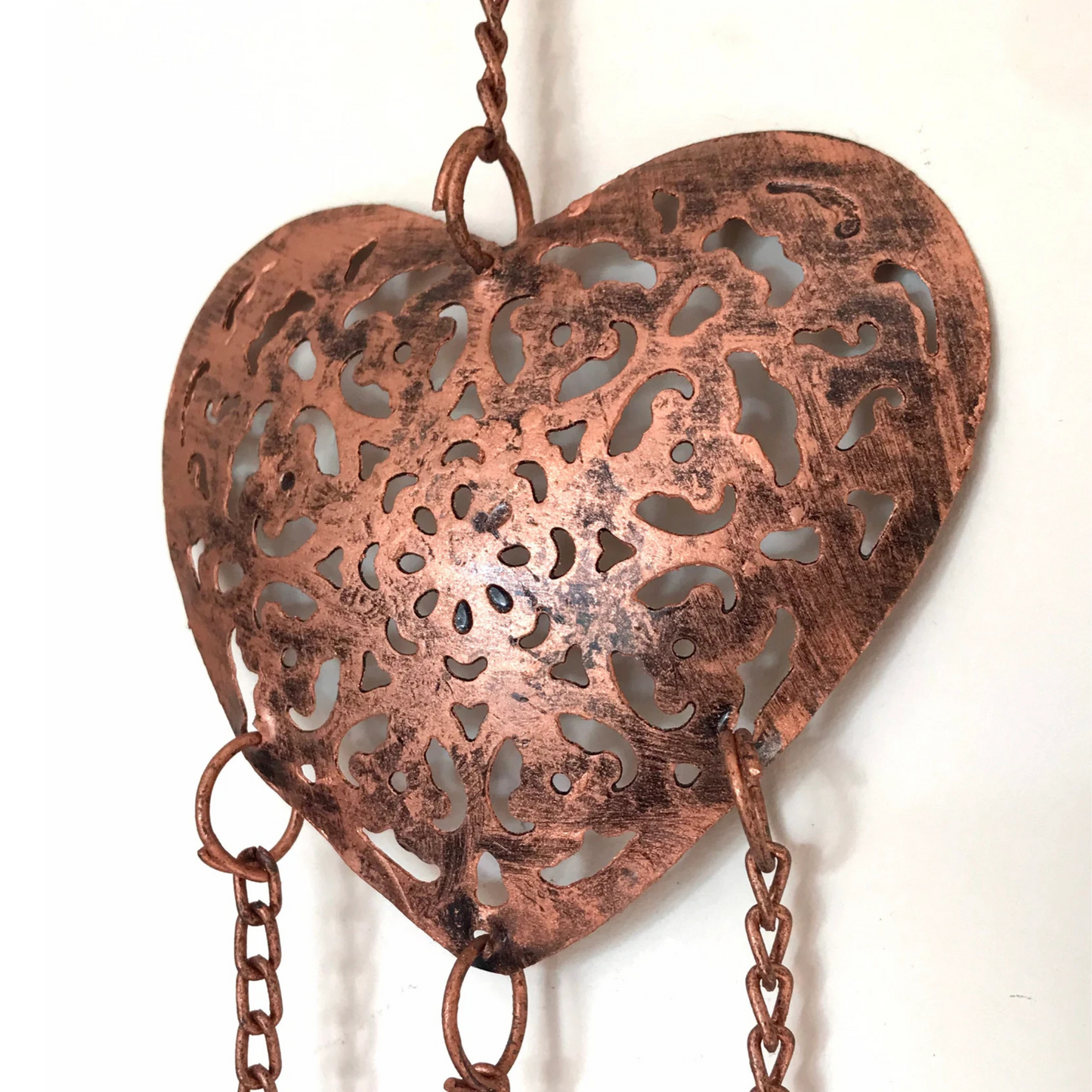 Hanging Brass Heart Wind Chime