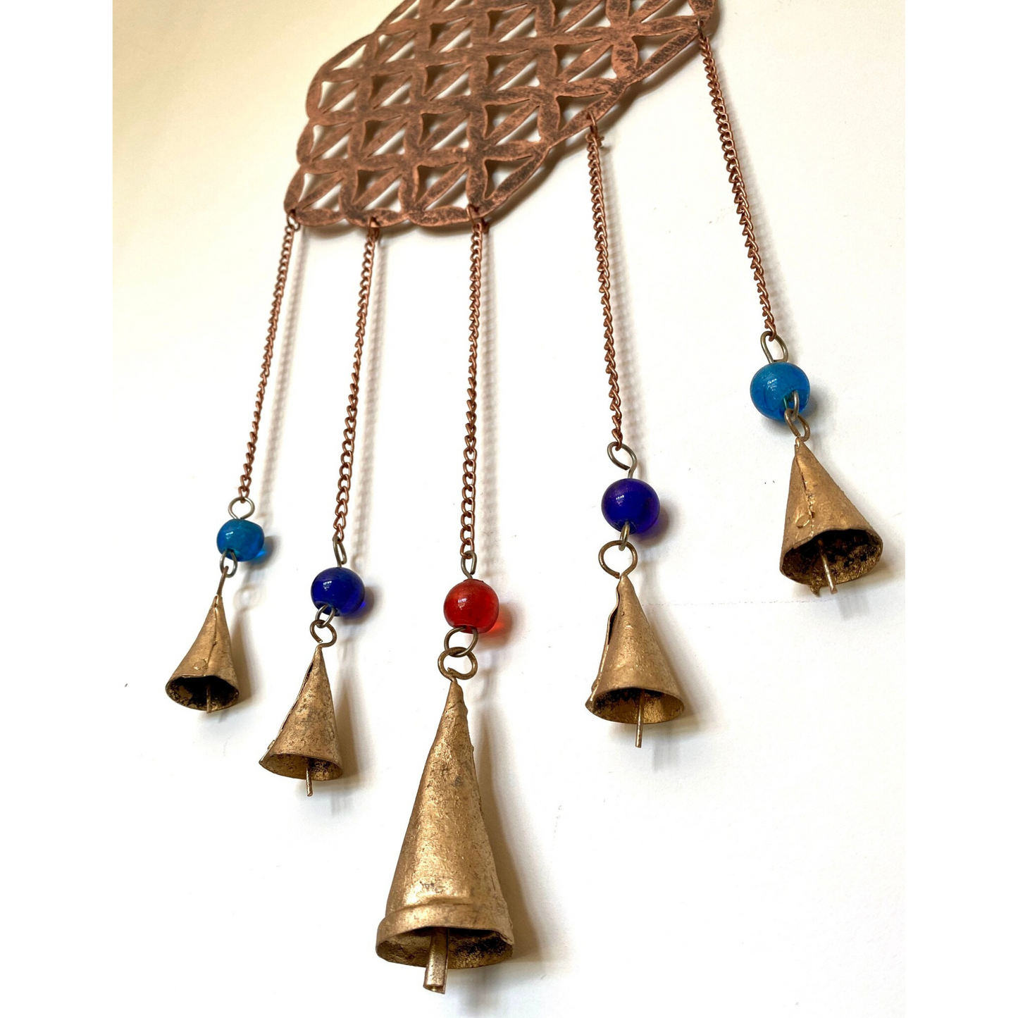 Hanging Brass Flower of Life Wind Chime