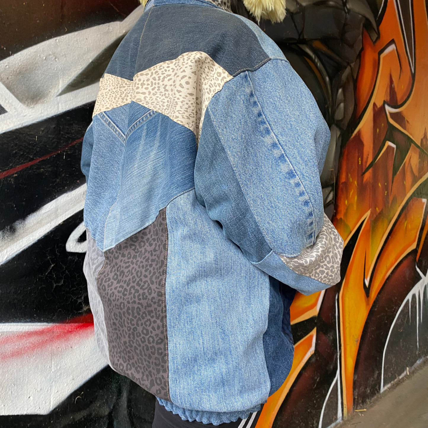 Reworked Denim Patchwork Jacket Carhartt-Style 4