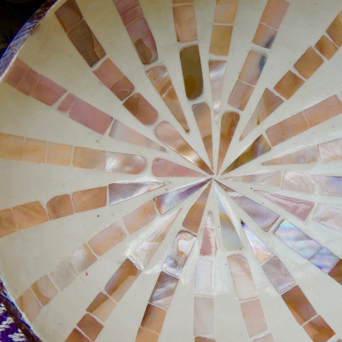 Cream Coconut Bowl with Mother of Pearl Inlay