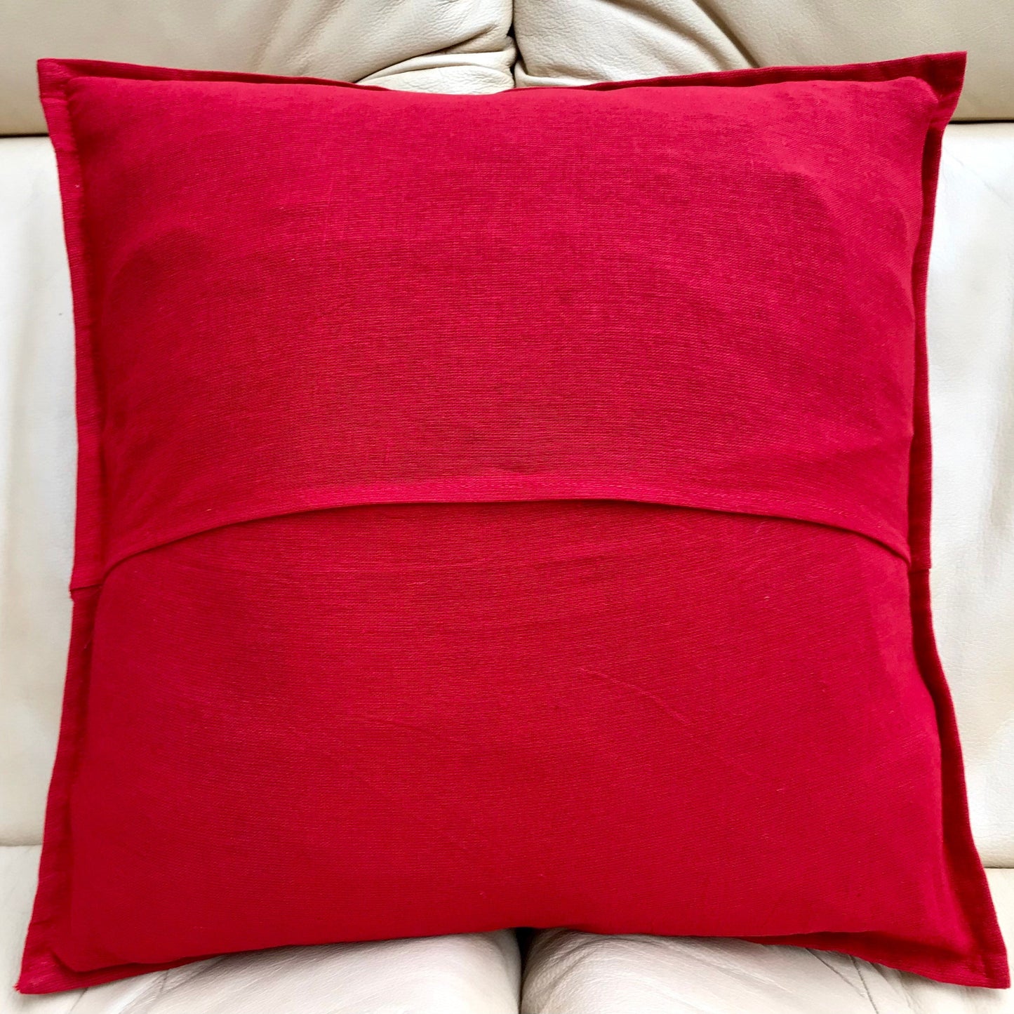 Red Floral Kantha Cushion Cover