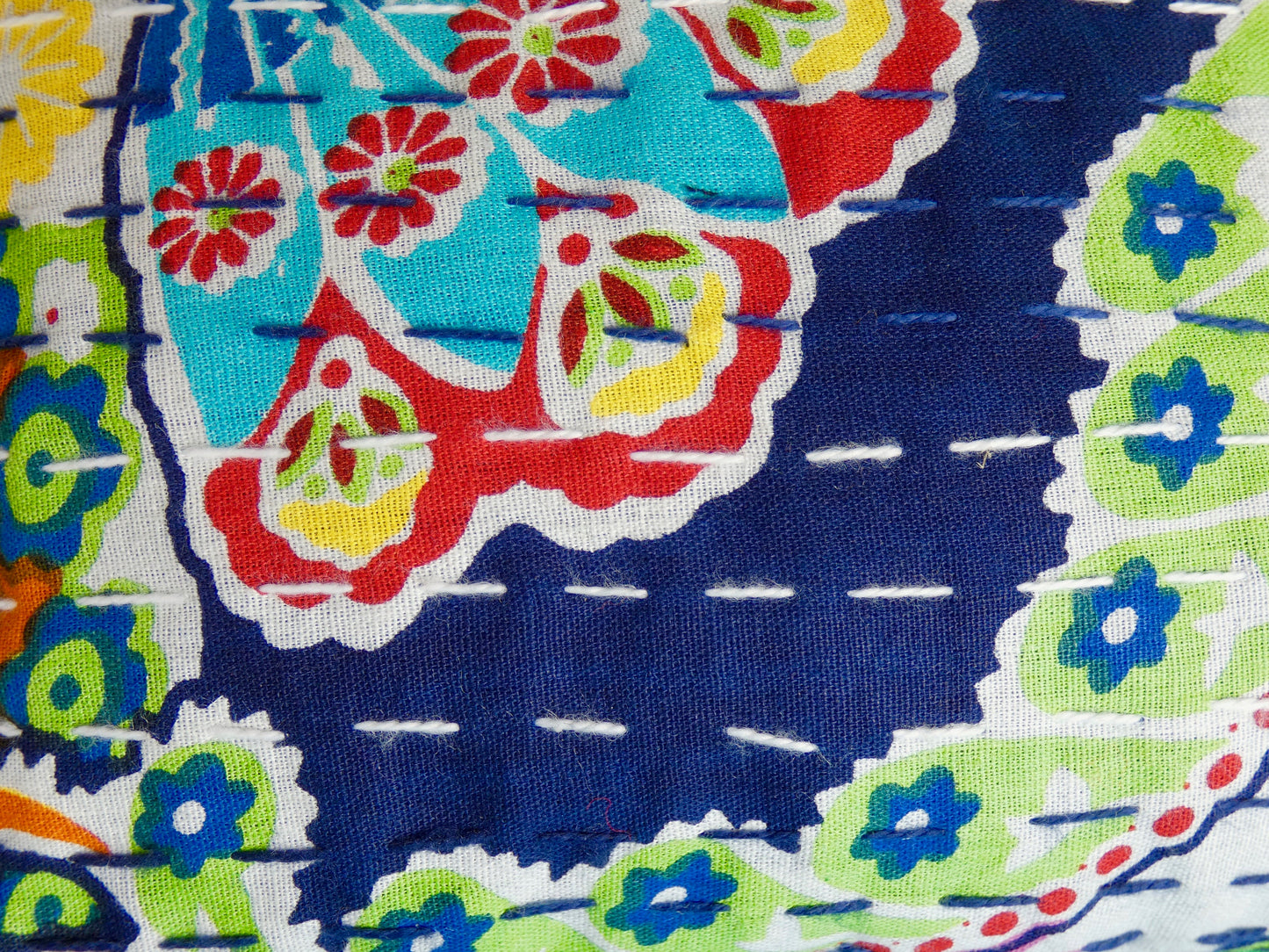 Handmade Cotton Kantha Purse - Navy Blue