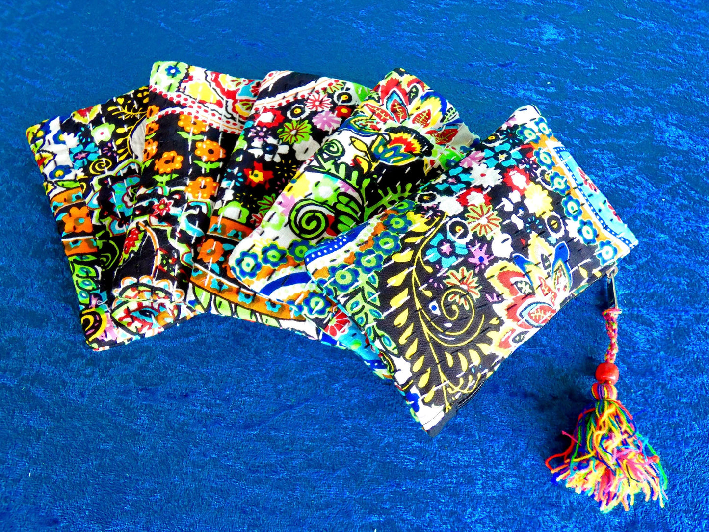 Handmade Cotton Kantha Purse - Black