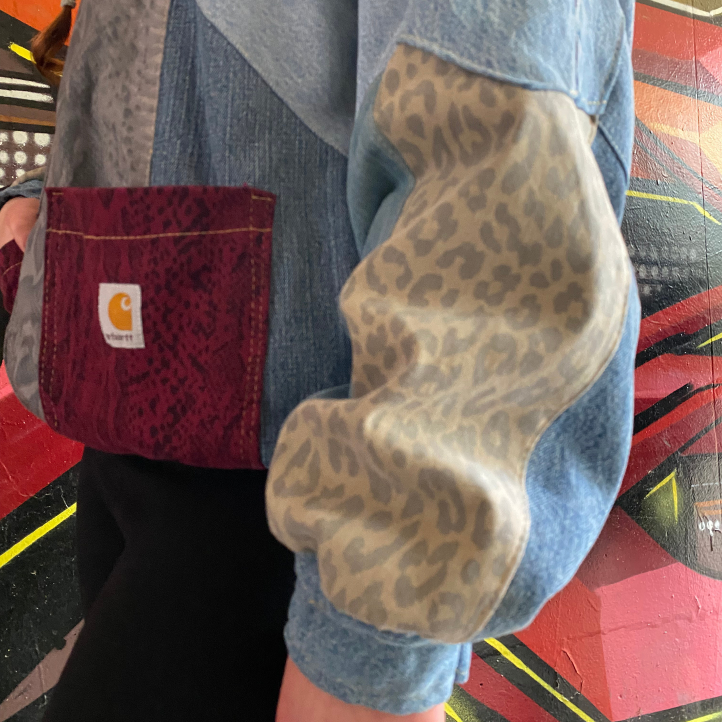 Reworked Denim Patchwork Jacket Carhartt-Style 8