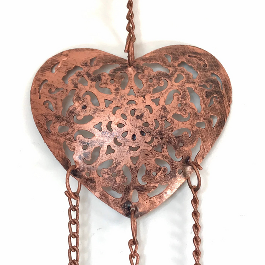 Hanging Brass Heart Wind Chime