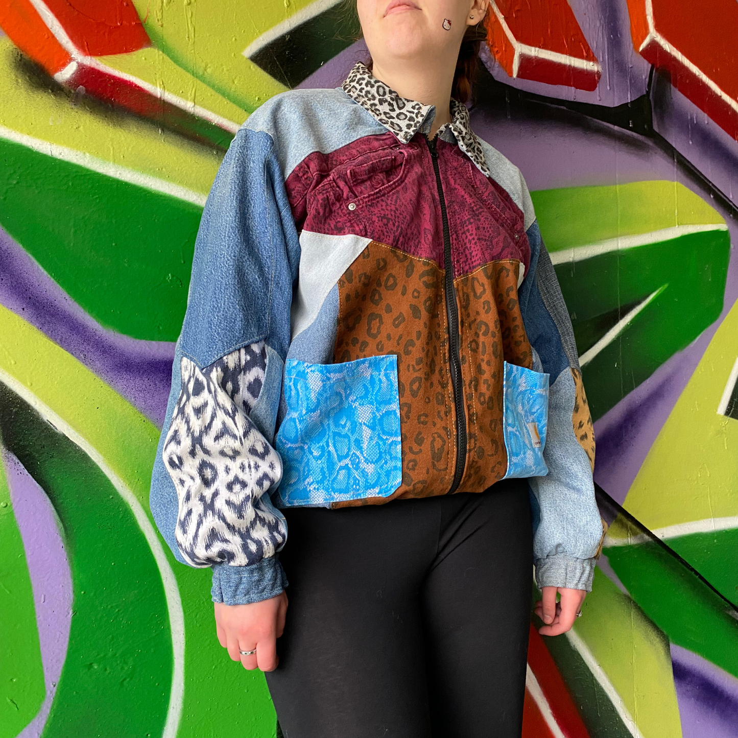 Reworked Denim Patchwork Jacket Carhartt-Style 5