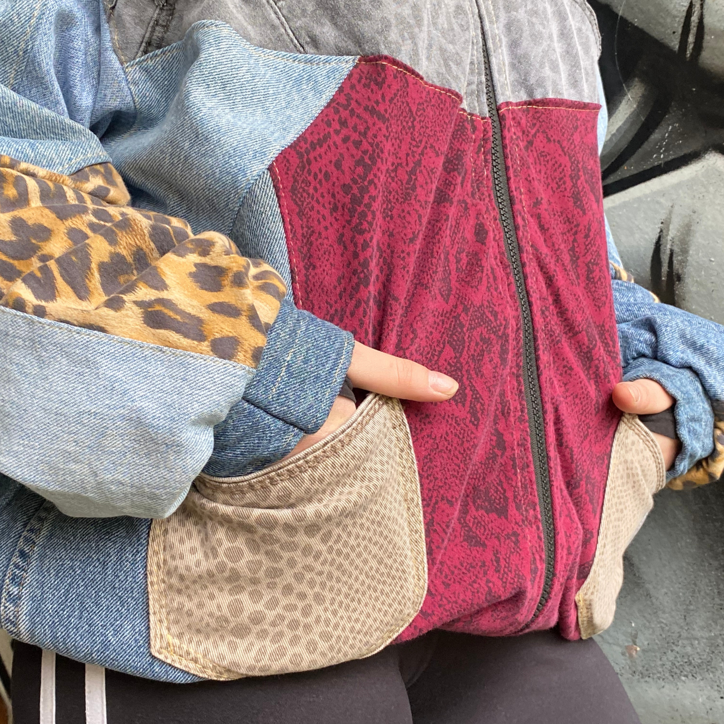 Reworked Denim Patchwork Jacket Carhartt-Style 7