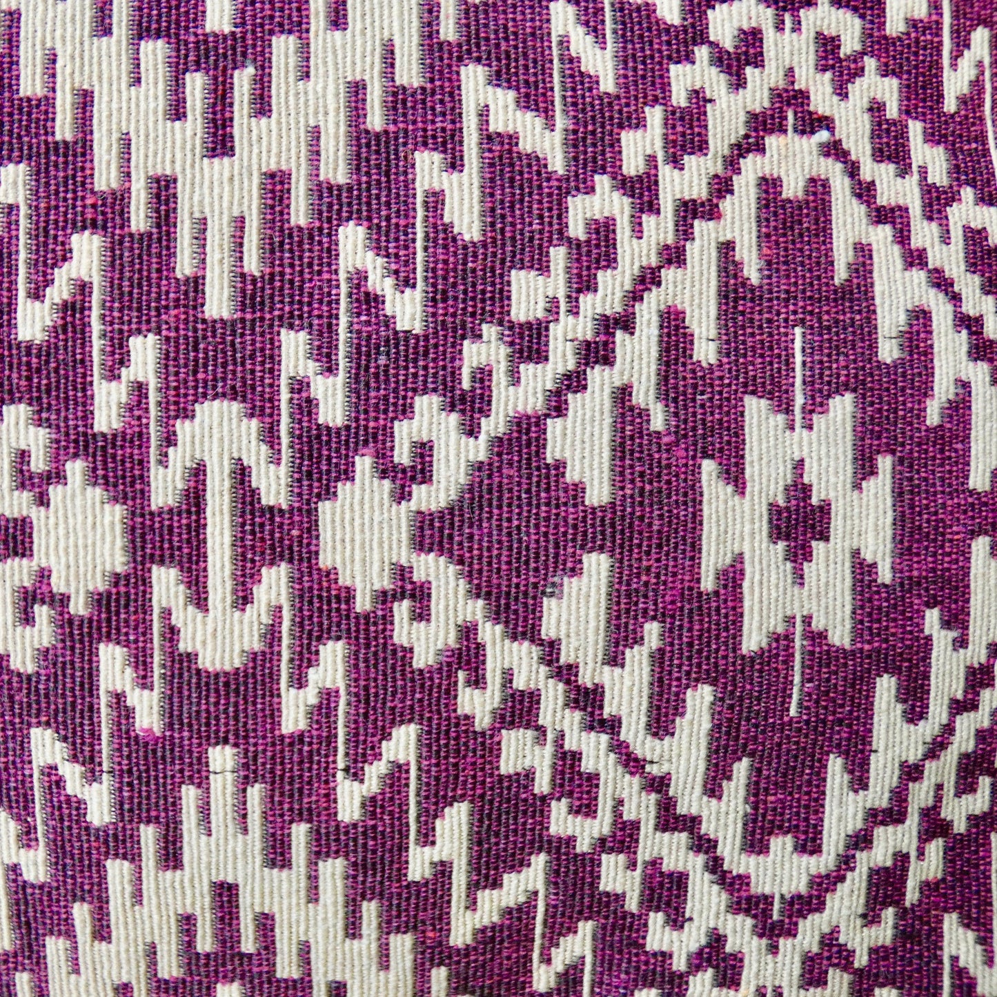 Pink Geometric Woven Cotton Bucket Bag