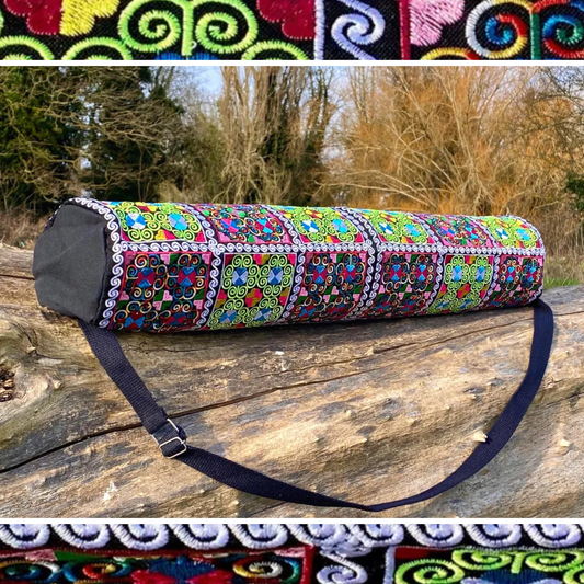 Colourful Patchwork Hmong Yoga Mat Bag