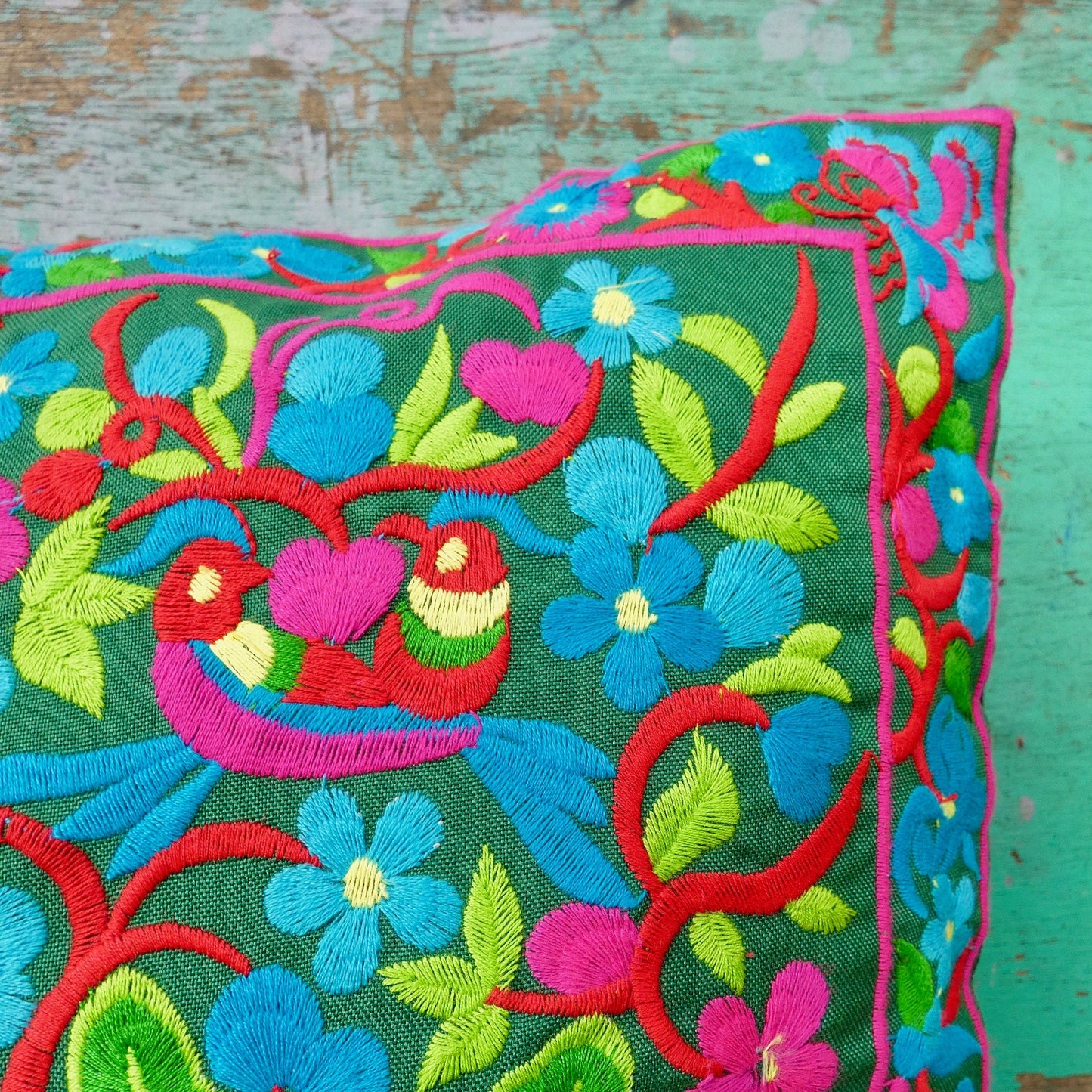 Chrysanthemum Embroidered Thai Cushion Cover
