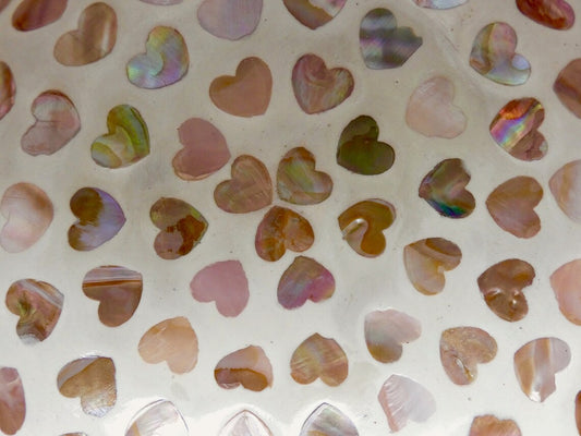 Cream Coconut Bowl with Mother of Pearl Inlay Light Heart