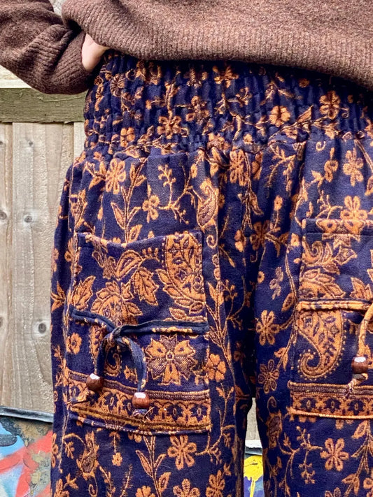 Cosy Warm Winter Blanket Trousers - French Navy