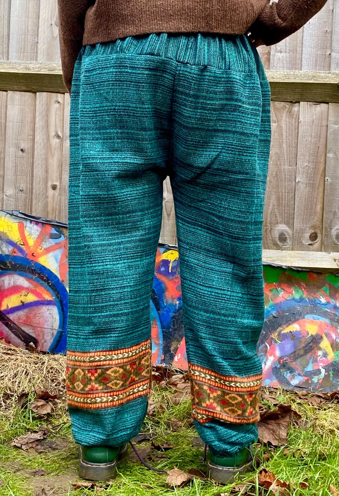 Cosy Warm Winter Blanket Trousers - Patch Green