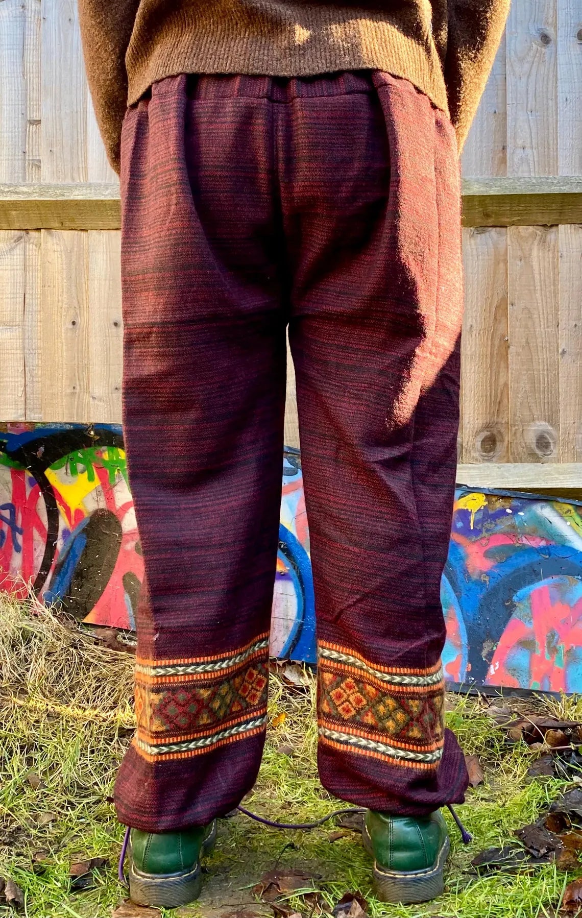 Cosy Warm Winter Blanket Trousers - Patch Red