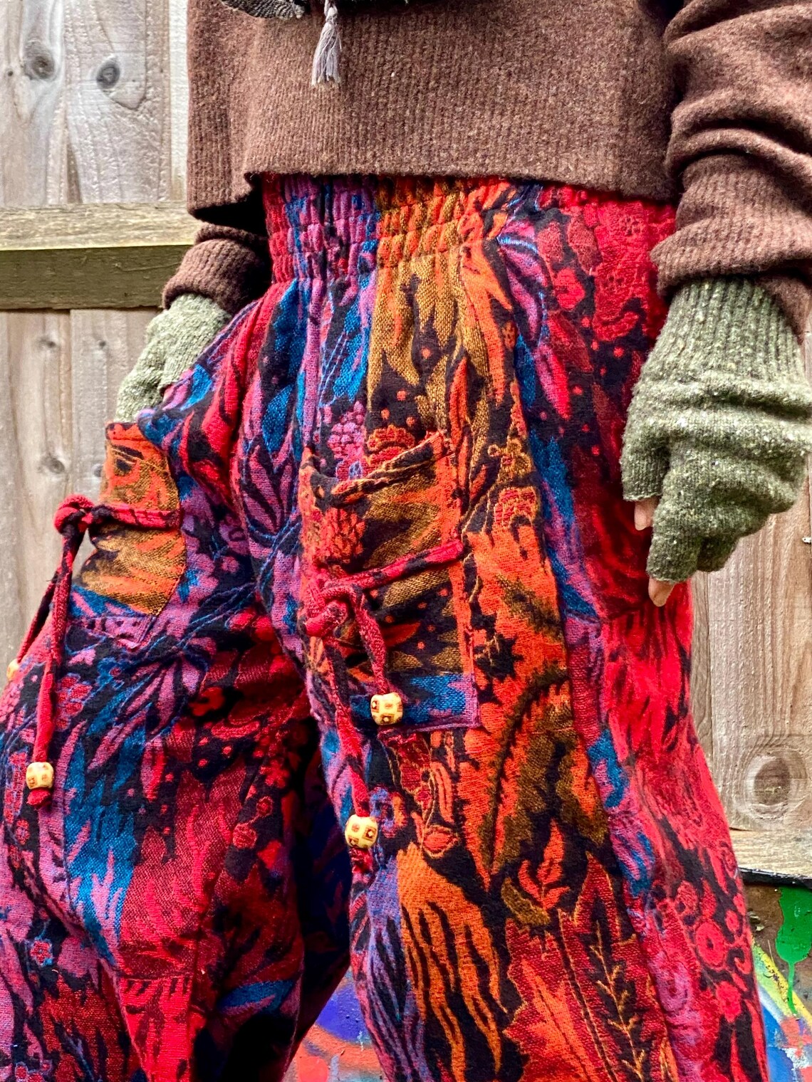 Cosy Warm Winter Blanket Trousers - Fireburst