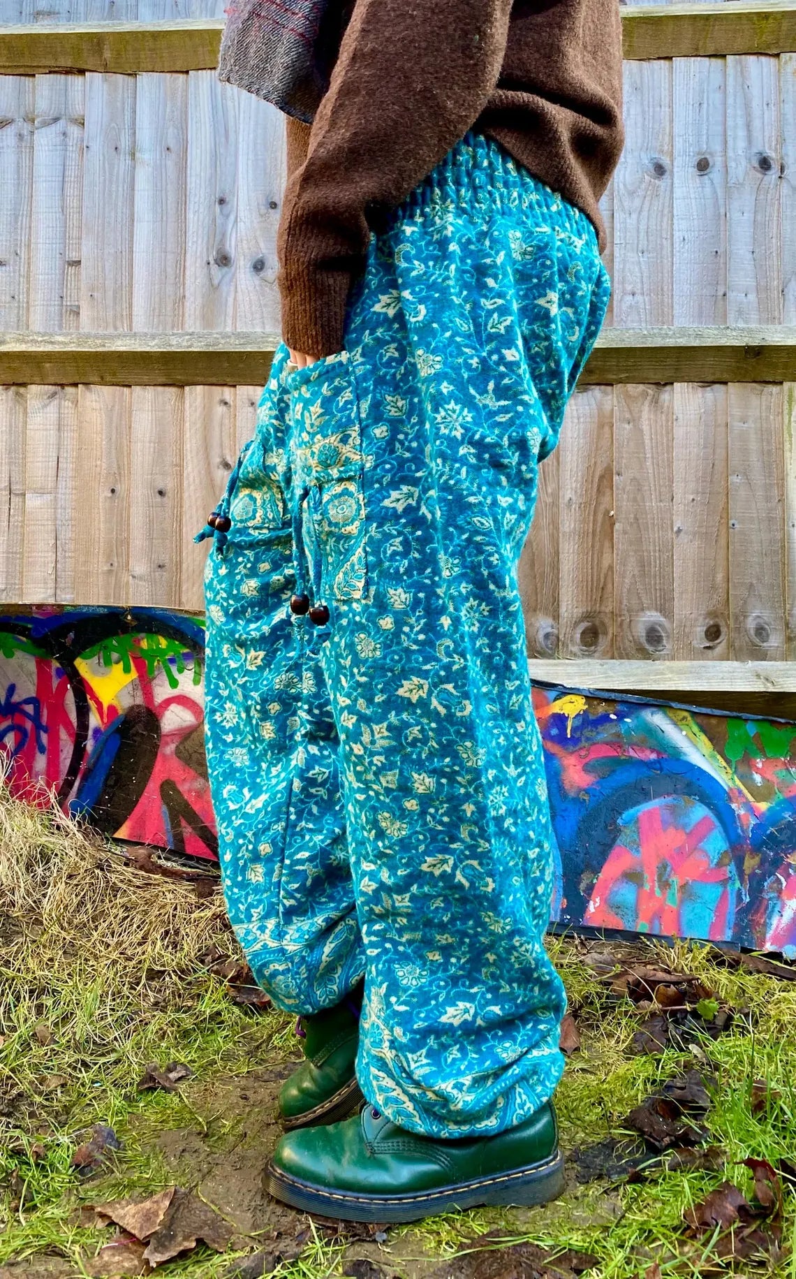 Extra Thick Cosy Warm Winter Blanket Trousers - Turquoise