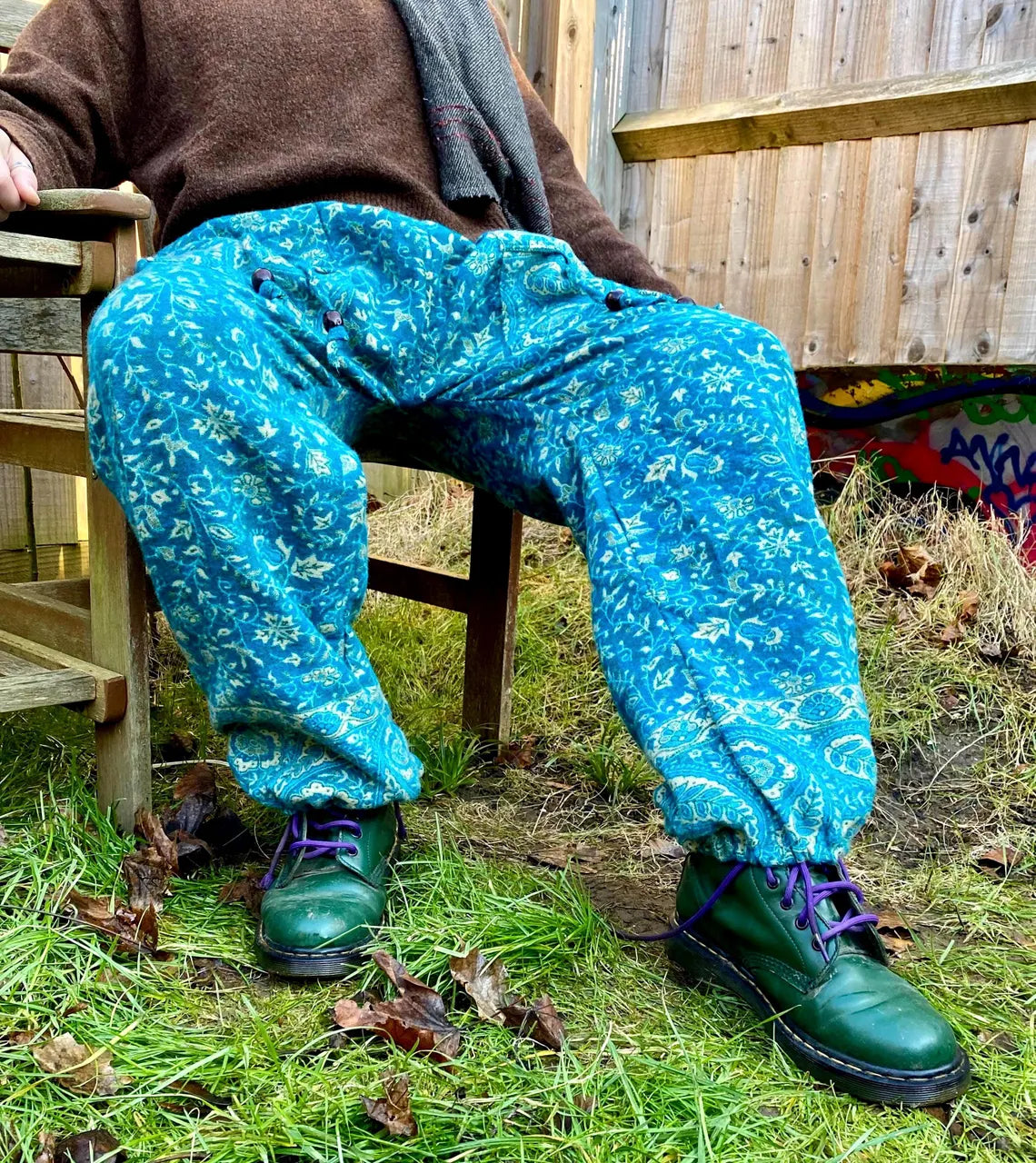 Extra Thick Cosy Warm Winter Blanket Trousers - Turquoise