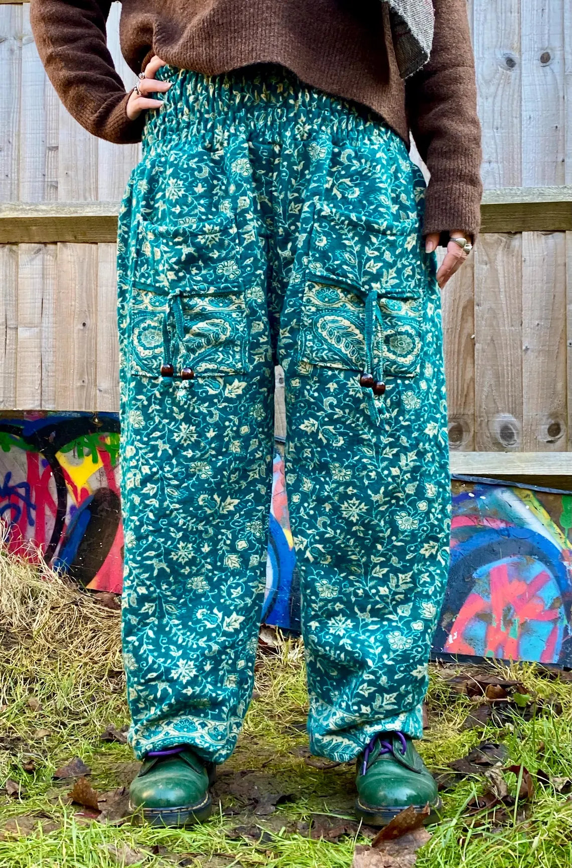 Extra Thick Cosy Warm Winter Blanket Trousers - Teal
