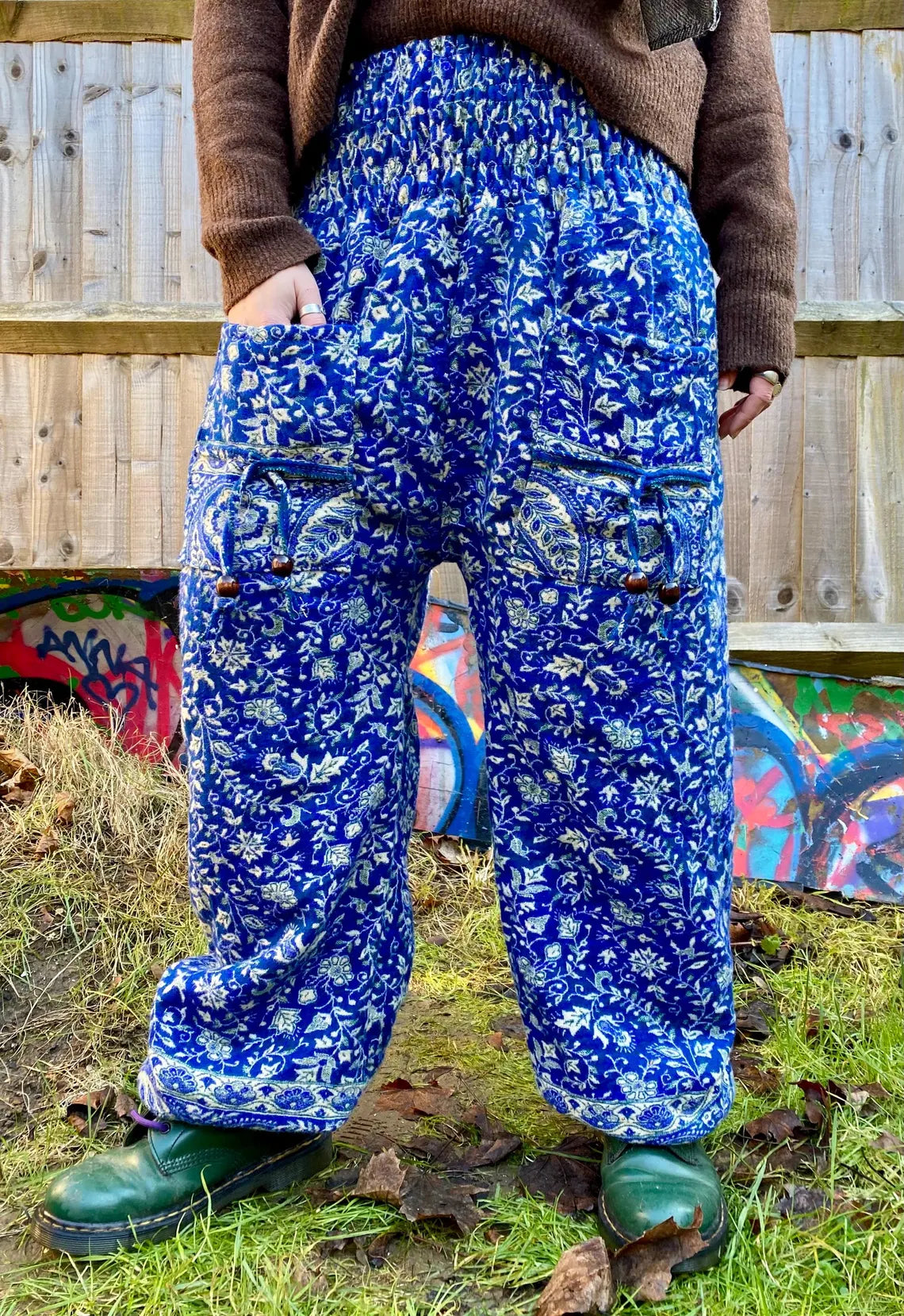 Extra Thick Cosy Warm Winter Blanket Trousers - Royal Blue