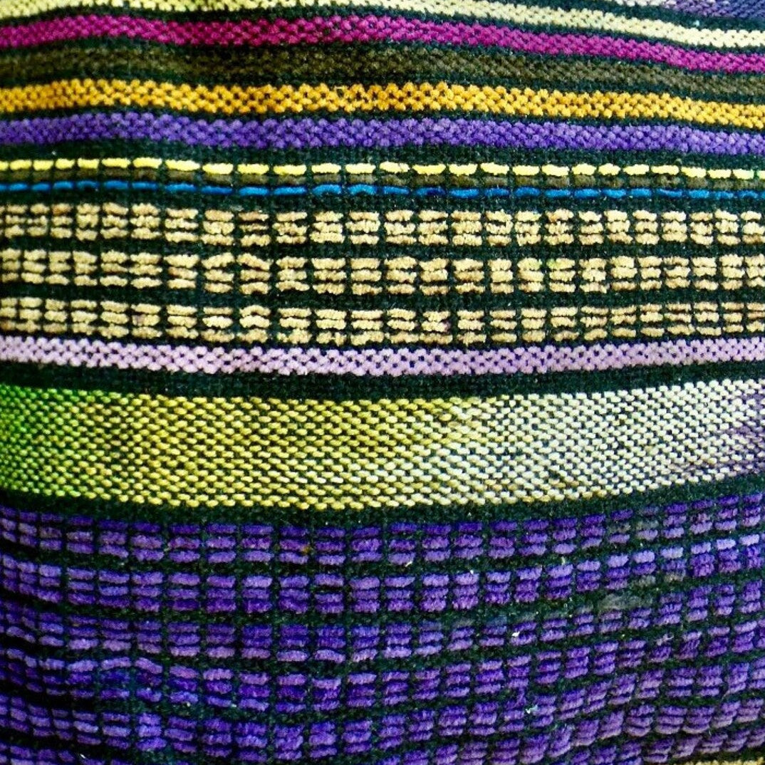 Close-up of multicolored woven fabric with a pattern