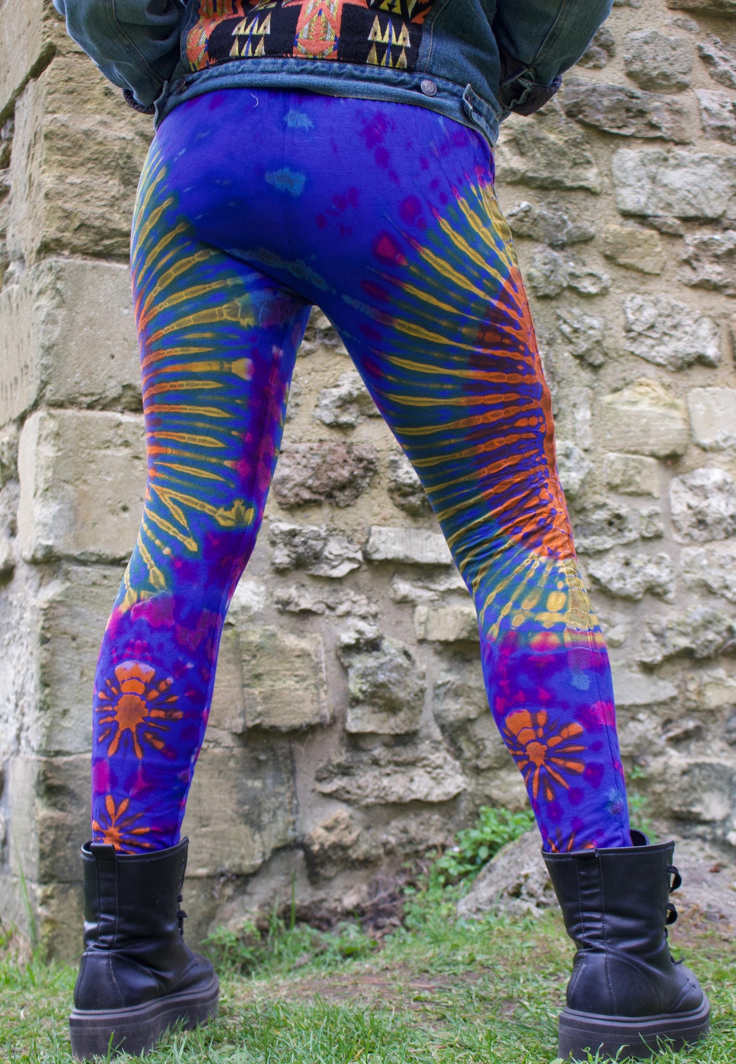 Blue Rainbow Tie-Dye Leggings REGULAR