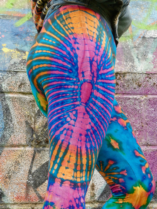 Teal Rainbow Tie-Dye Leggings REGULAR