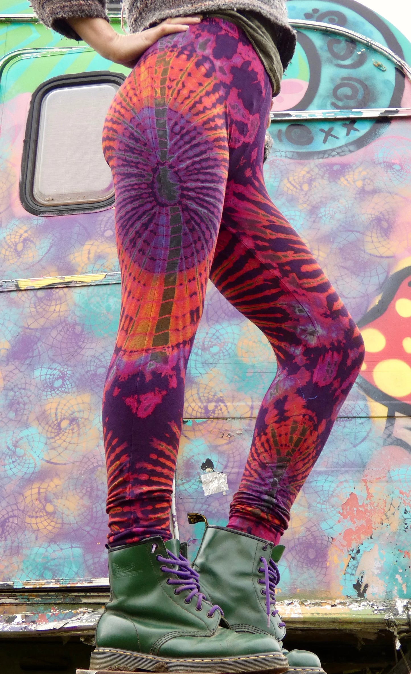 Purple Sunset Rainbow Tie-Dye Leggings REGULAR
