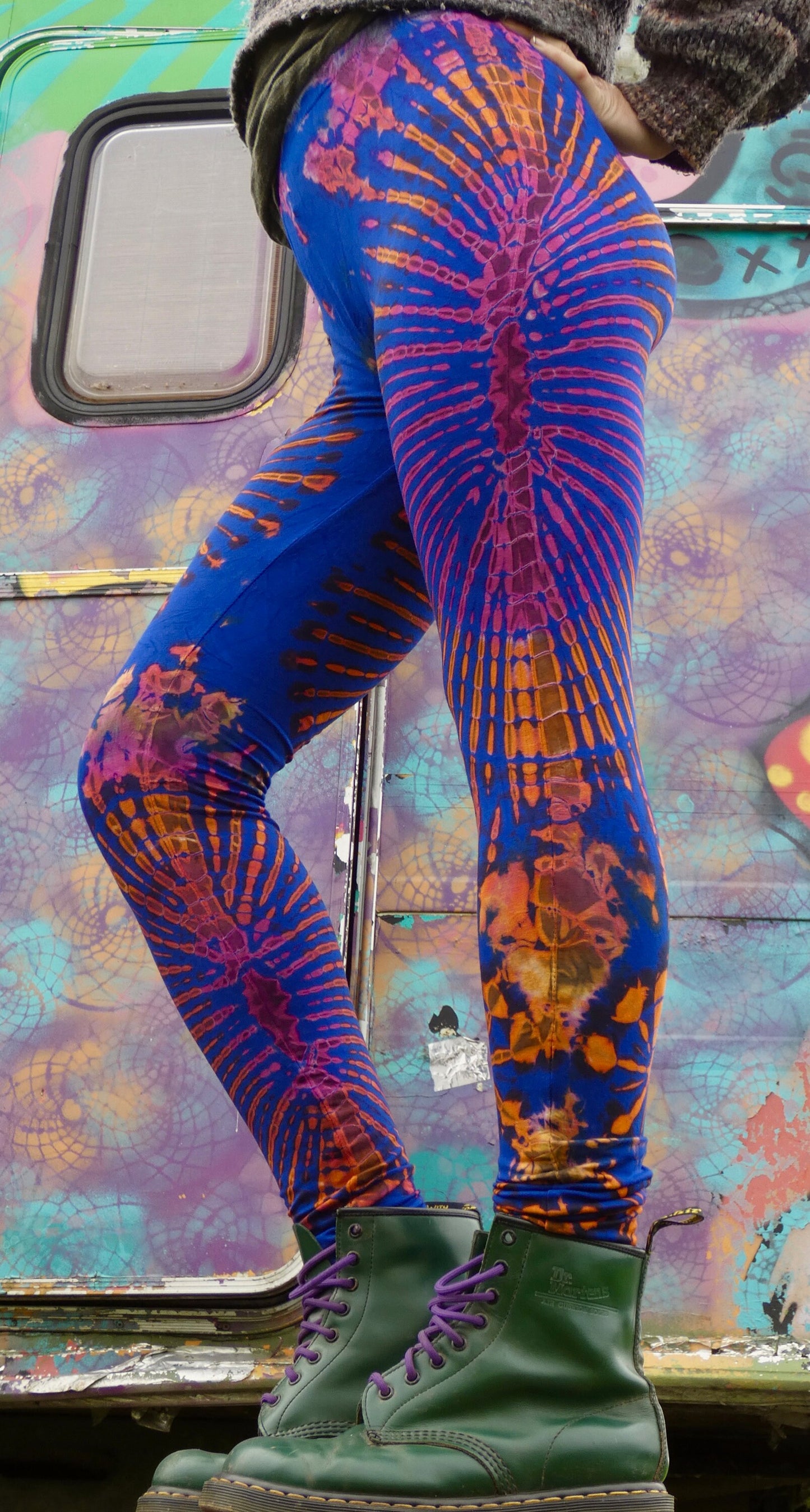 Blue Rainbow Tie-Dye Leggings REGULAR