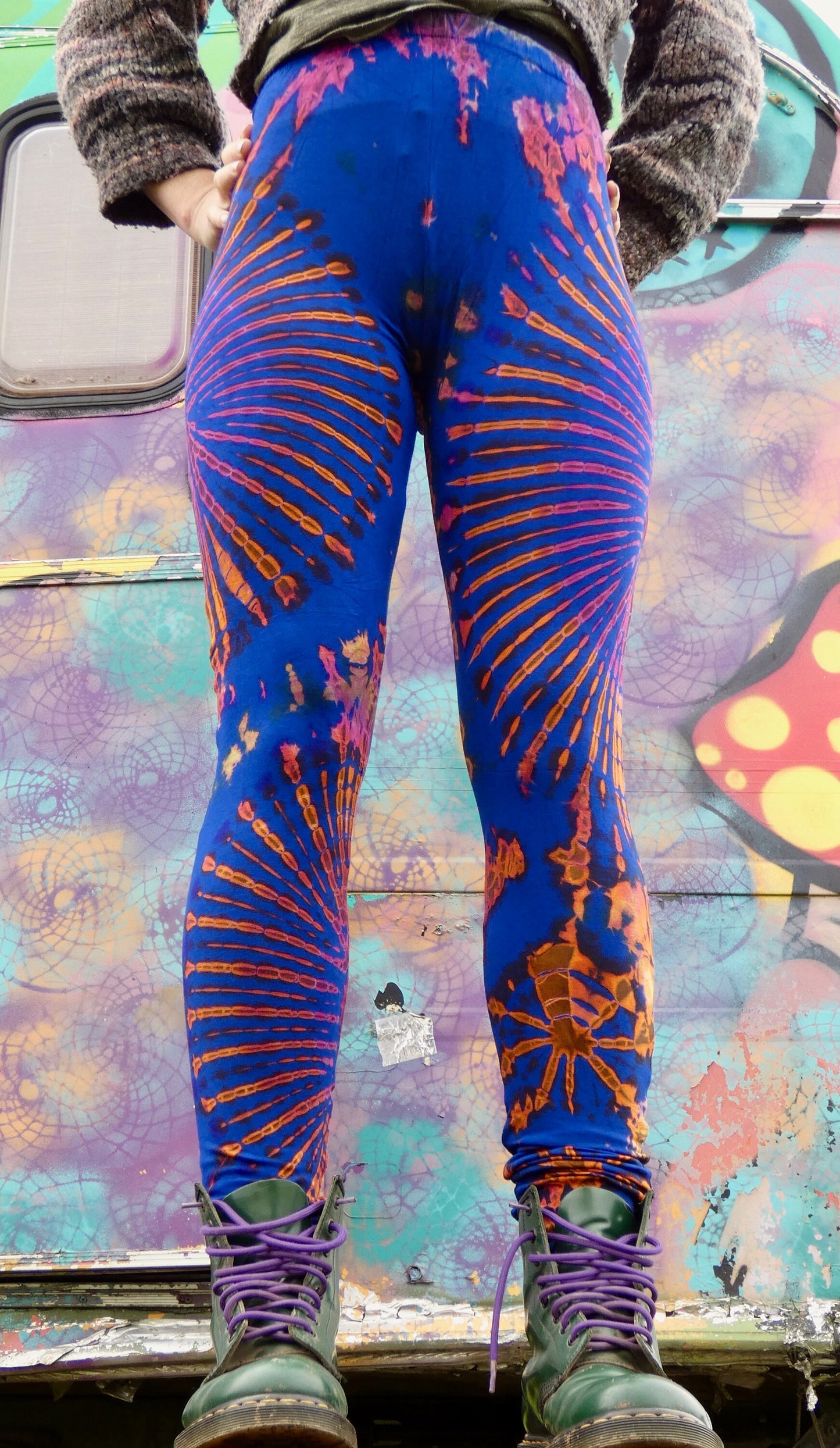 Blue Rainbow Tie-Dye Leggings REGULAR