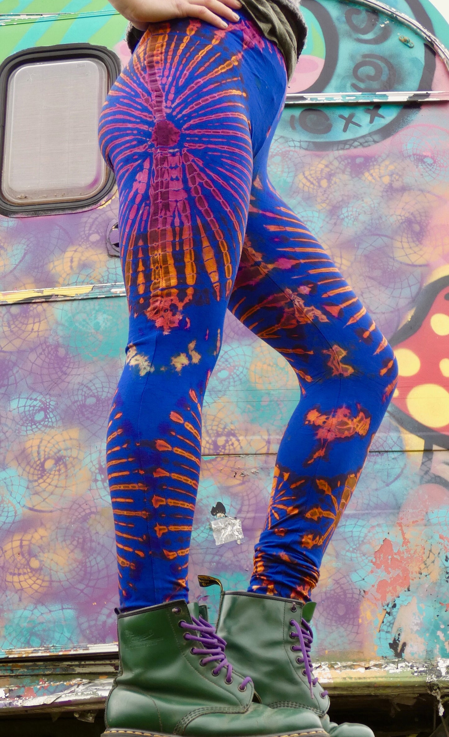 Blue Rainbow Tie-Dye Leggings REGULAR