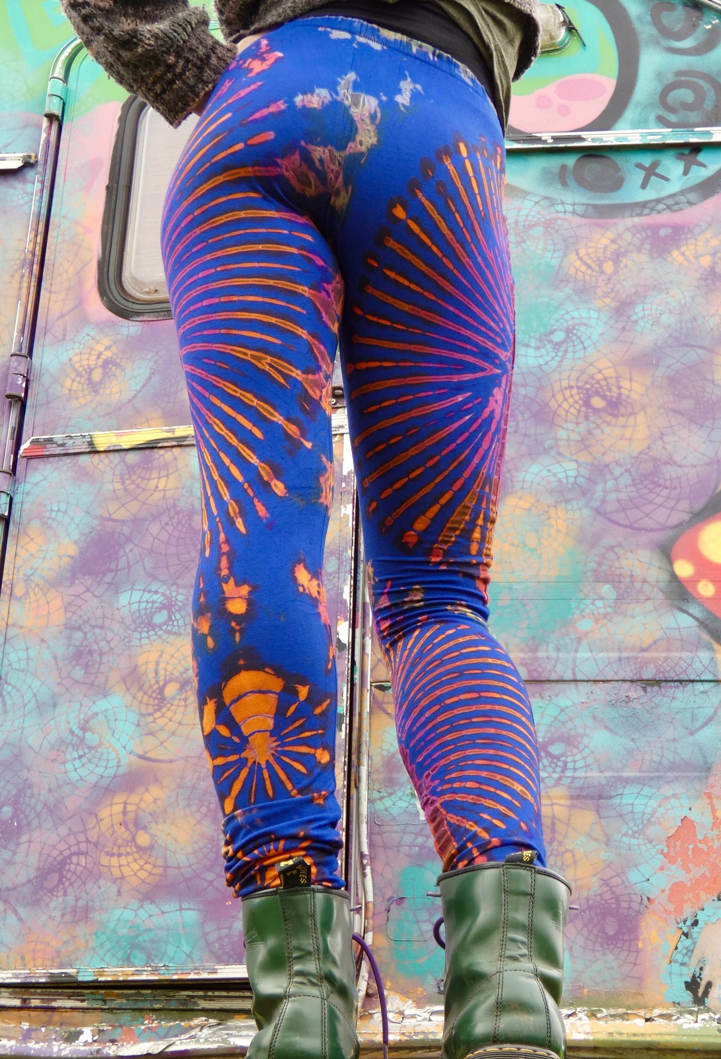 Blue Rainbow Tie-Dye Leggings REGULAR