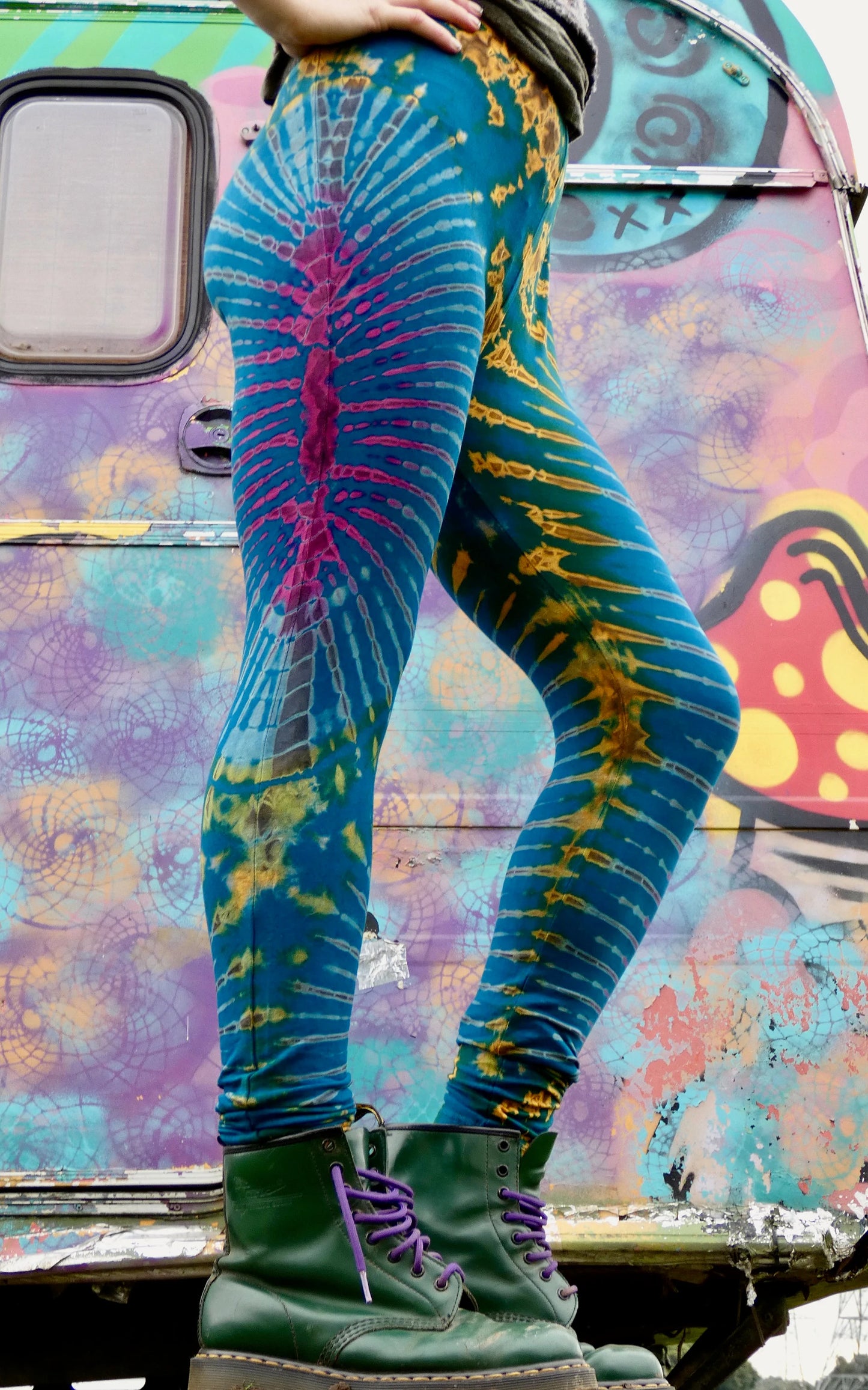 Teal Rainbow Tie-Dye Leggings REGULAR