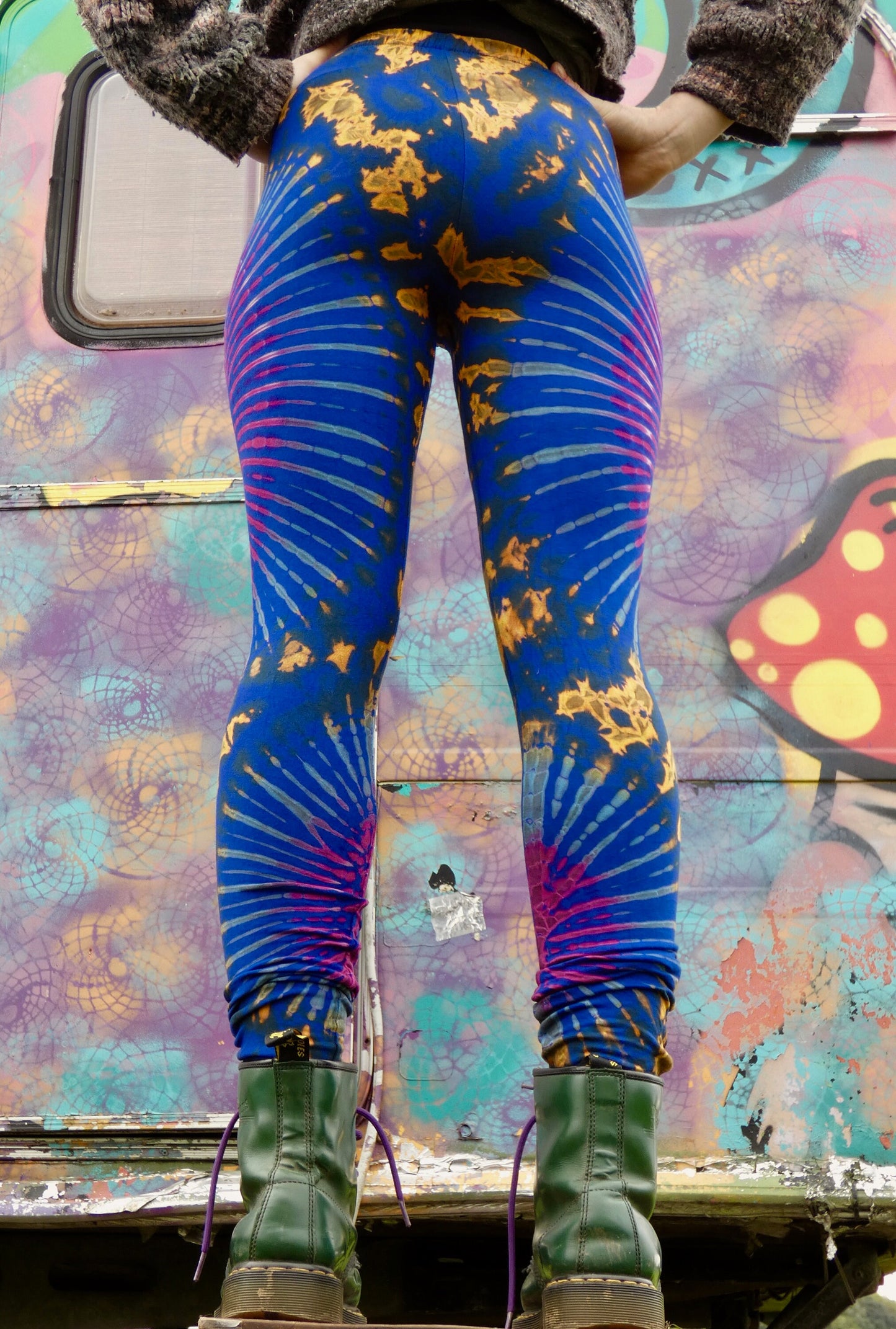 Blue Rainbow Tie-Dye Leggings REGULAR