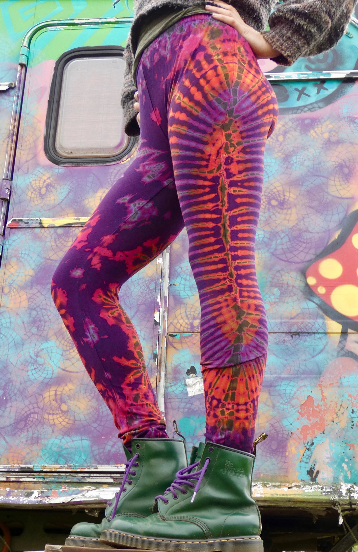 Purple Sunset Rainbow Tie-Dye Leggings REGULAR