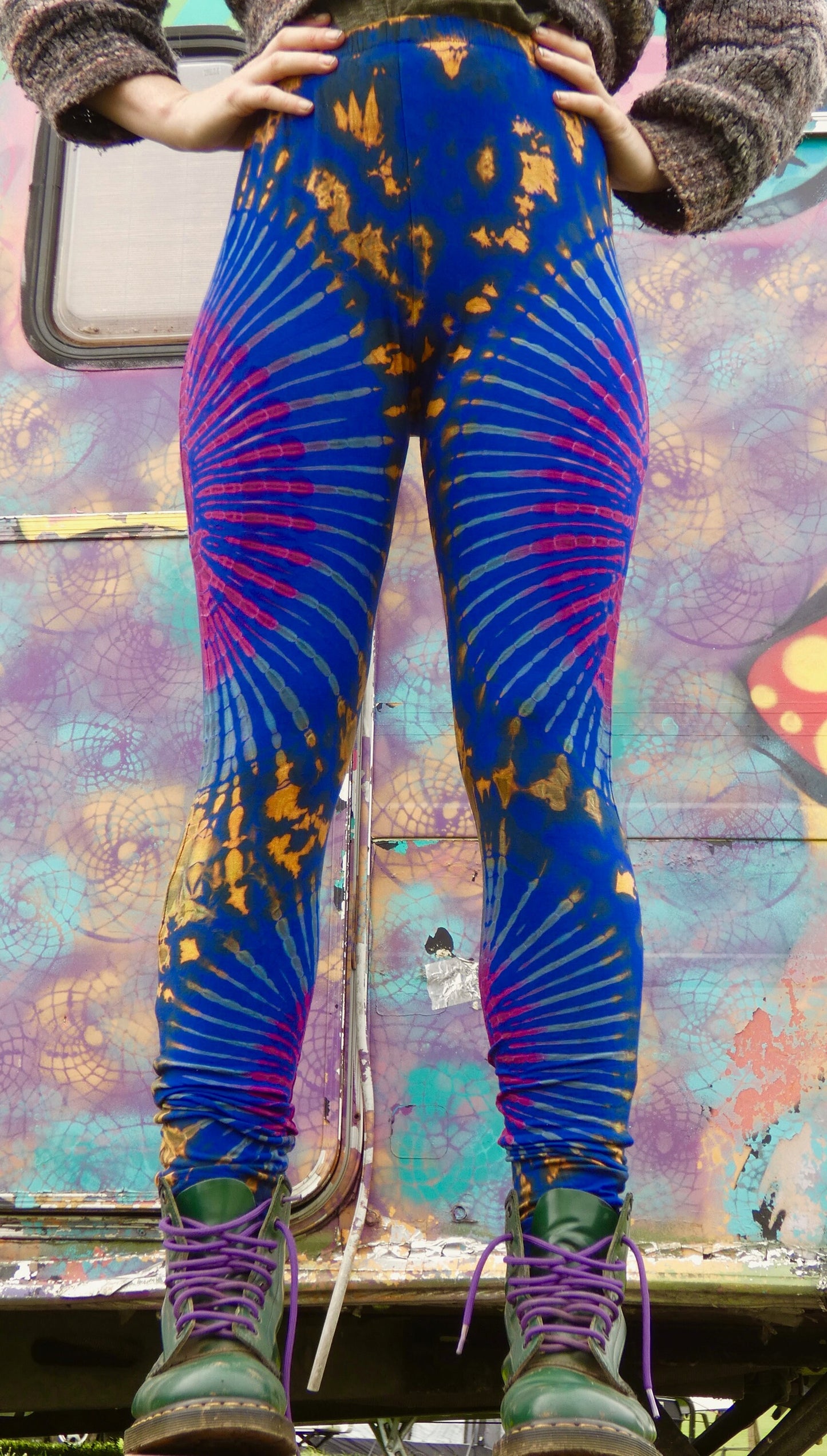 Blue Rainbow Tie-Dye Leggings REGULAR