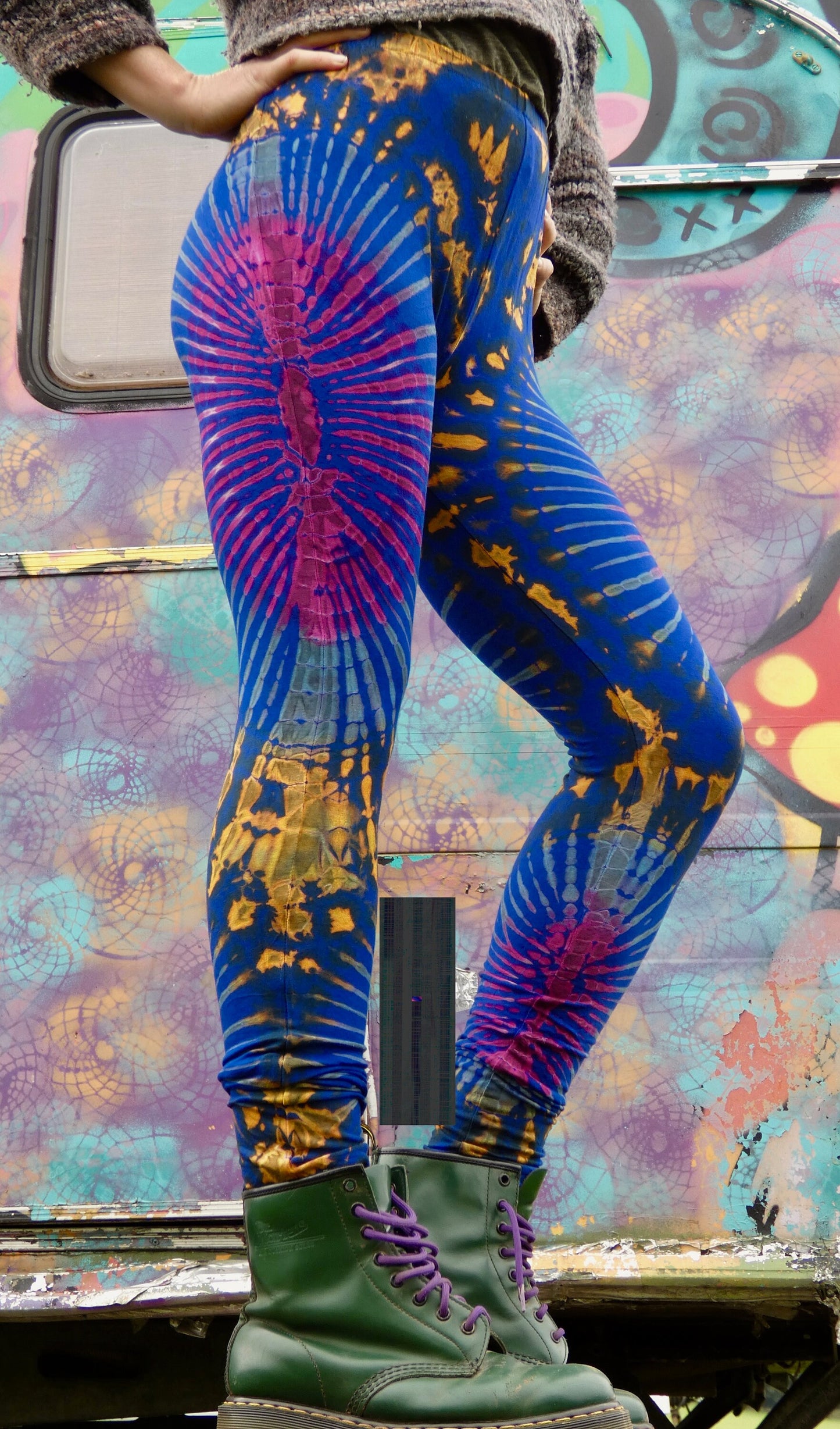 Blue Rainbow Tie-Dye Leggings REGULAR