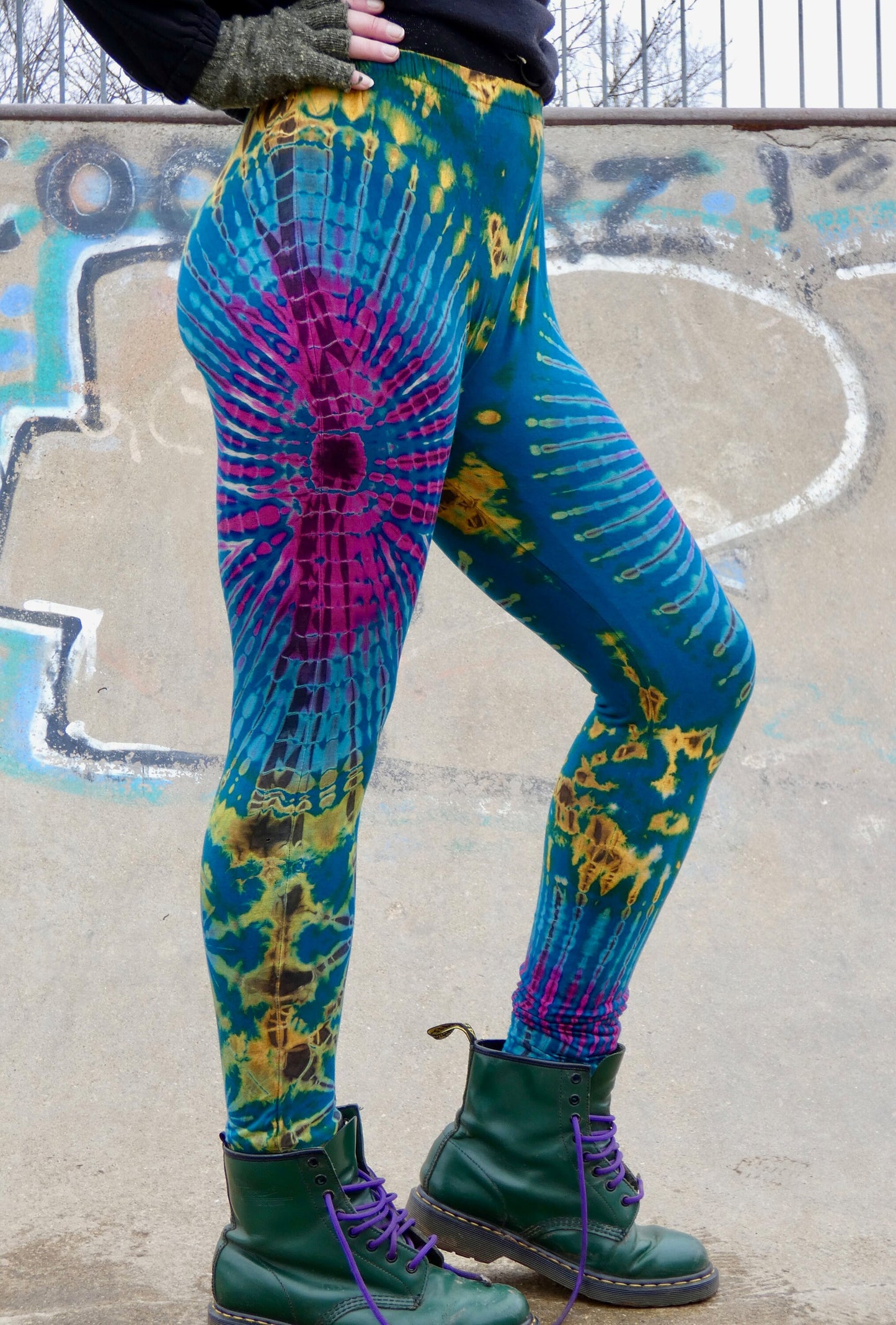 Teal Rainbow Tie-Dye Leggings REGULAR