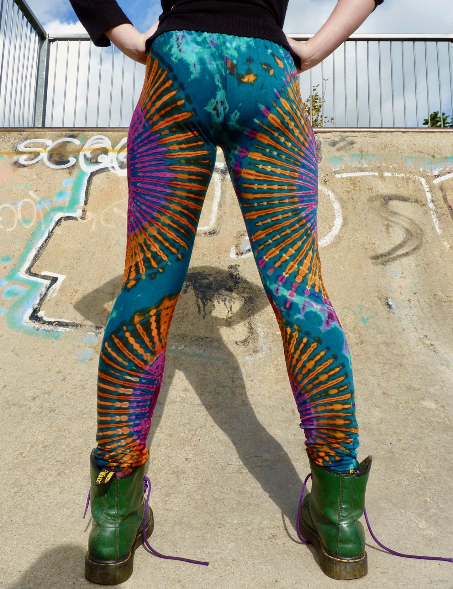 Teal Rainbow Tie-Dye Leggings REGULAR