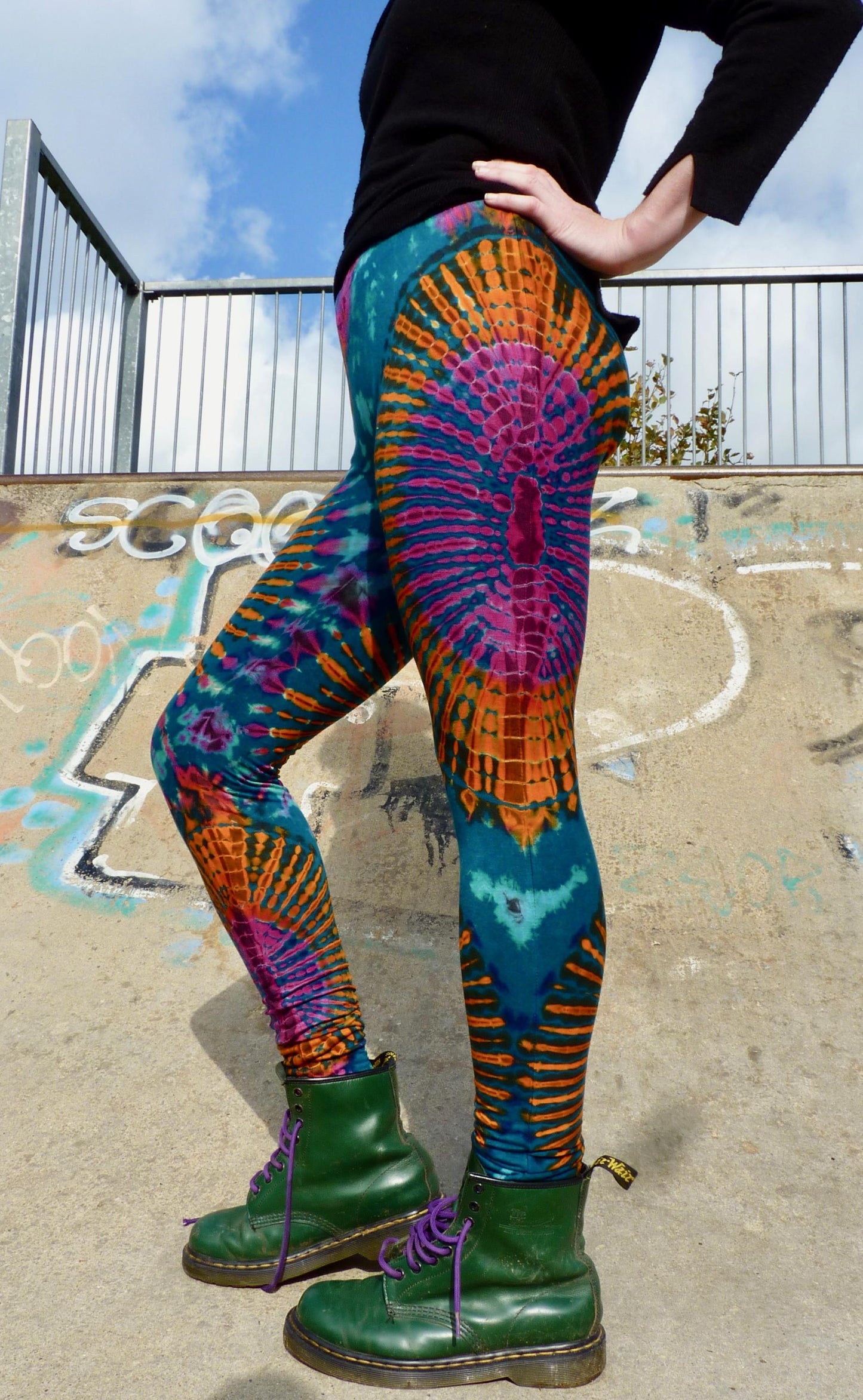 Teal Rainbow Tie-Dye Leggings REGULAR