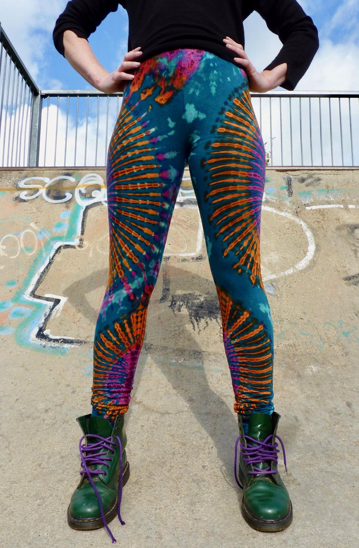Teal Rainbow Tie-Dye Leggings REGULAR