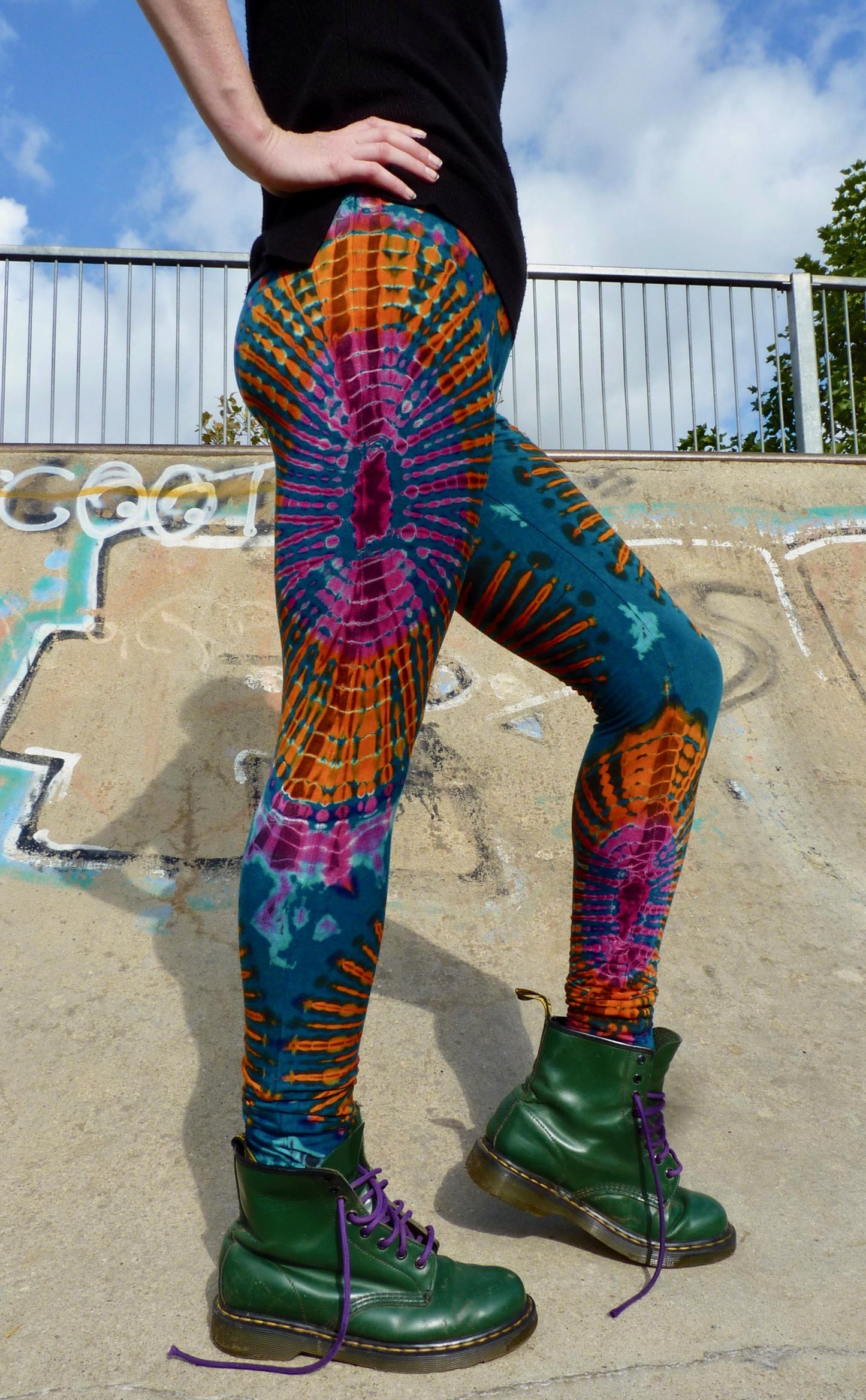 Teal Rainbow Tie-Dye Leggings REGULAR