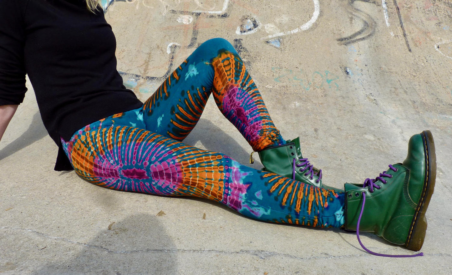 Teal Rainbow Tie-Dye Leggings REGULAR